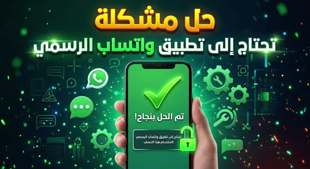 حل مشكلة “تحتاج إلى تطبيق واتساب الرسمي” (دليل شامل 2026)